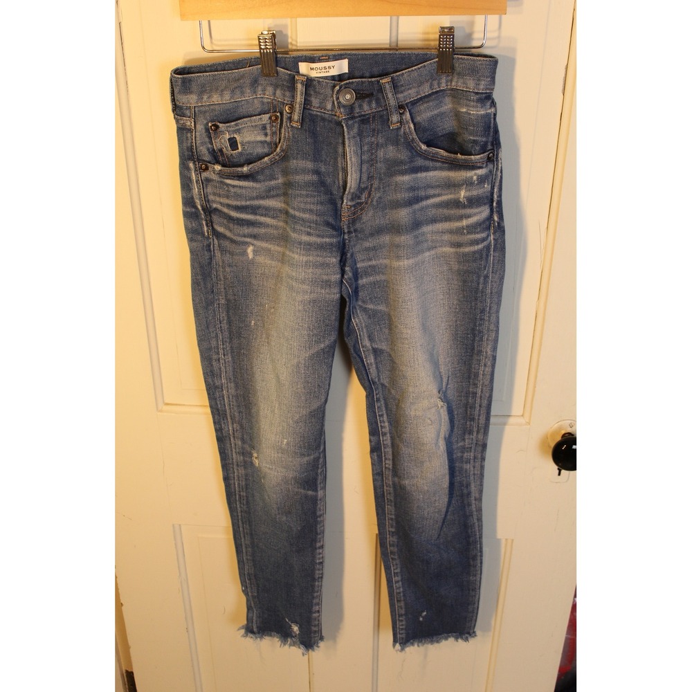 MOUSSY VINTAGE Jeans Women Size 26 Distressed Frayed Hem Denim‎ Blue